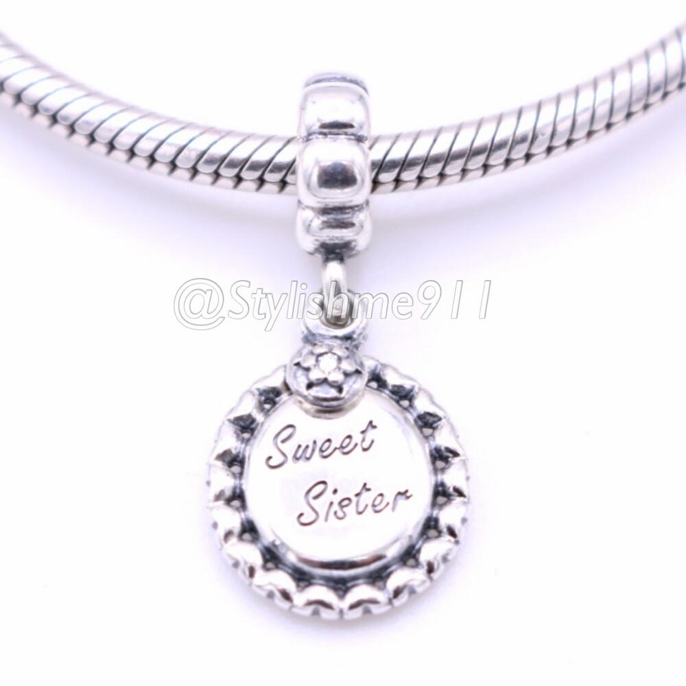 Authentic PANDORA Sweet Sister Dangle Charm - 791126CZ